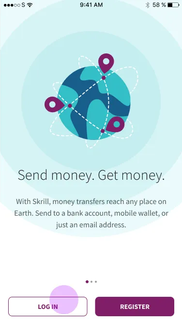 Archived Skrill mobile application-flow screen 03