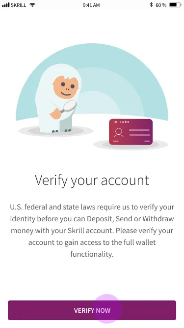Archived Skrill mobile application-flow screen 11