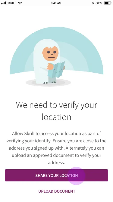 Archived Skrill mobile application-flow screen 12