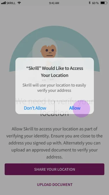 Archived Skrill mobile application-flow screen 13