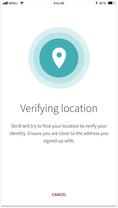 Archived Skrill mobile application-flow screen 14