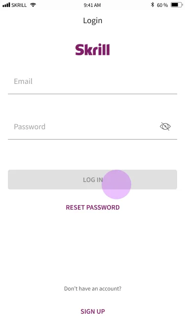 Archived Skrill mobile application-flow screen 22