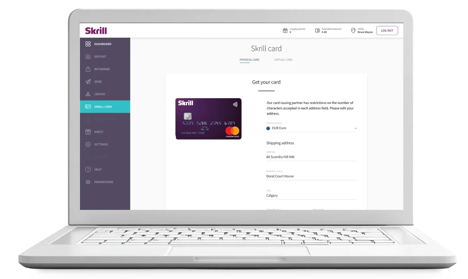 Archived Skrill desktop campaign and card-flow screen 01