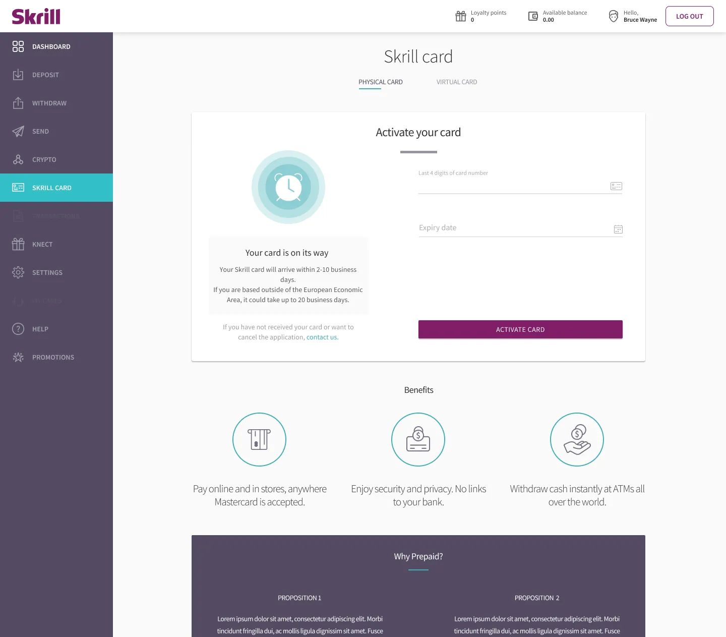 Archived Skrill desktop campaign and card-flow screen 03