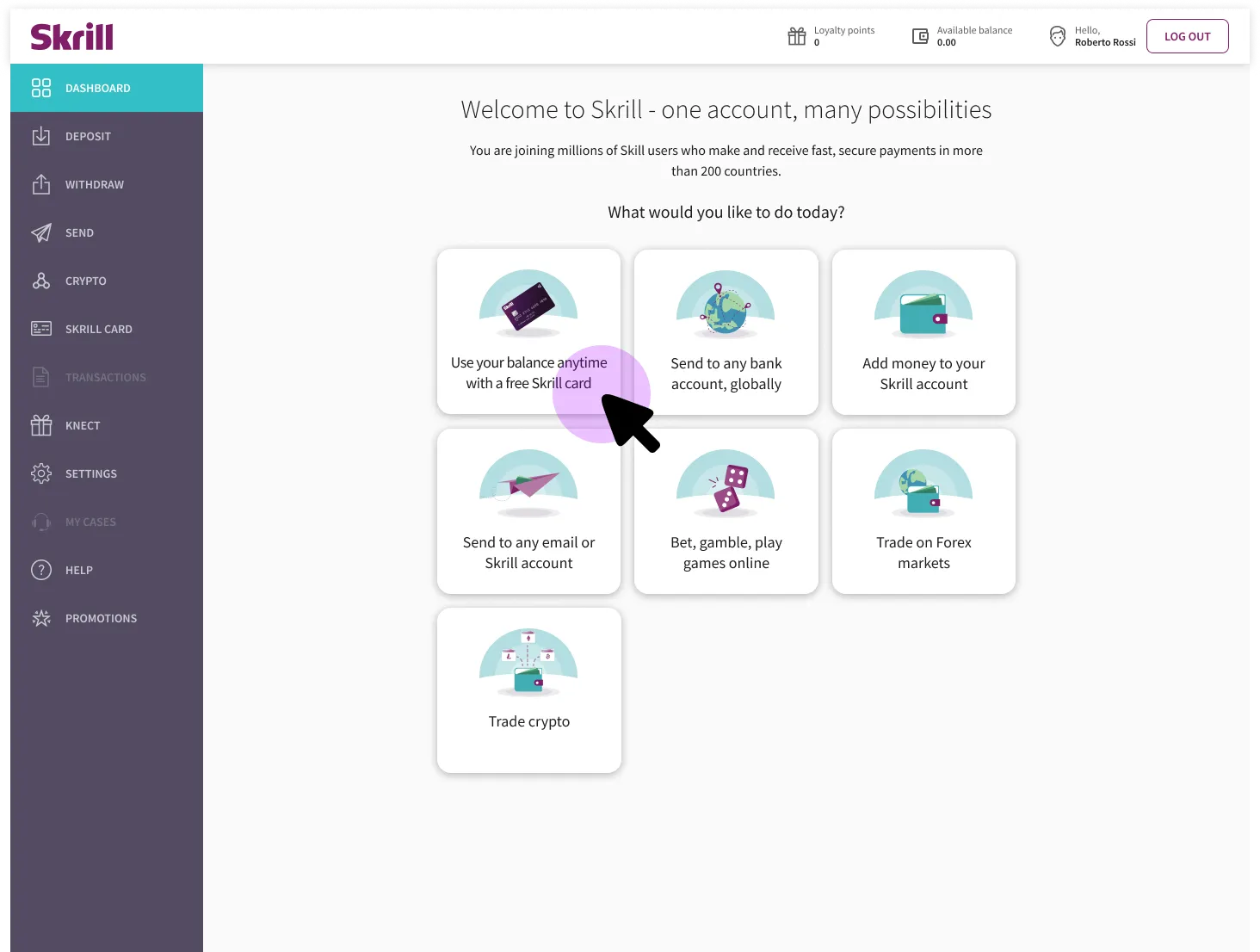 Archived Skrill desktop campaign and card-flow screen 11