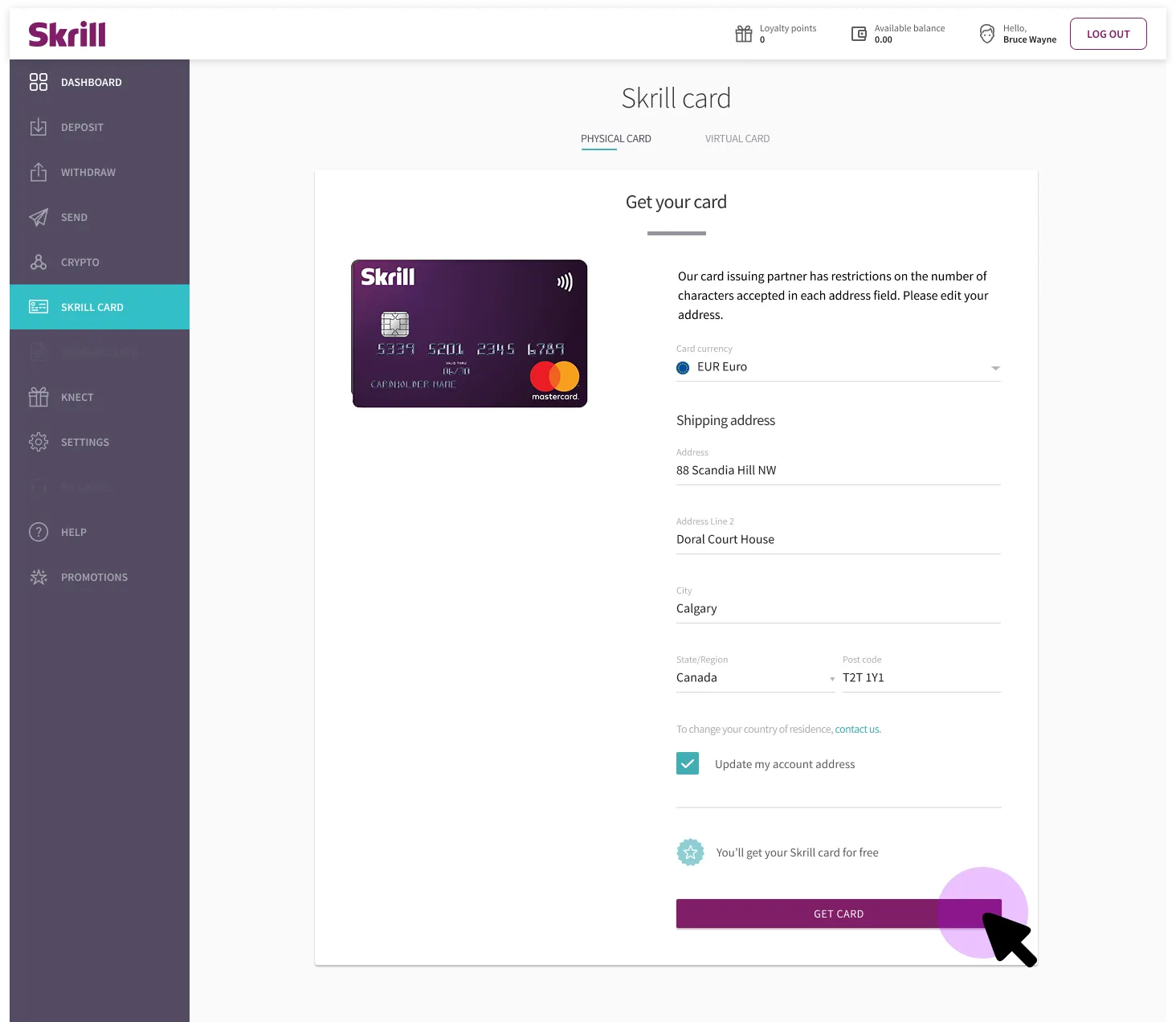 Archived Skrill desktop campaign and card-flow screen 12